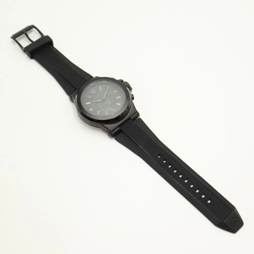 Michael Kors Dylan Black Stealth 48mm Chronograph Watch MK-8152 w New Battery